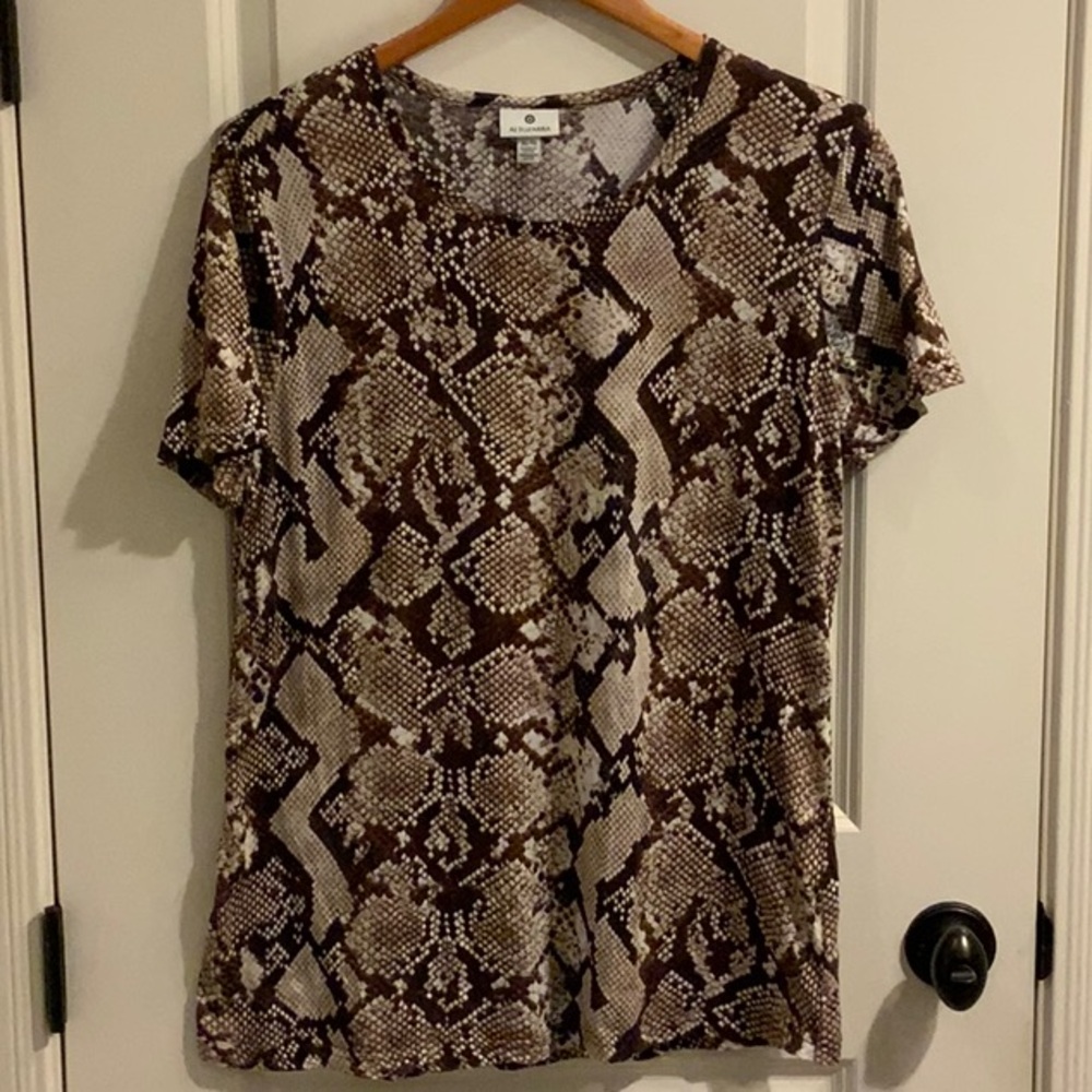 Altuzarra for Target Brown and Cream Snakeskin Top